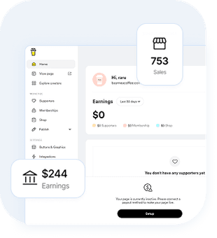 Buy Me a Coffee dashboard