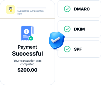 Transactional email with DMARC, DKIM, SPF authentication