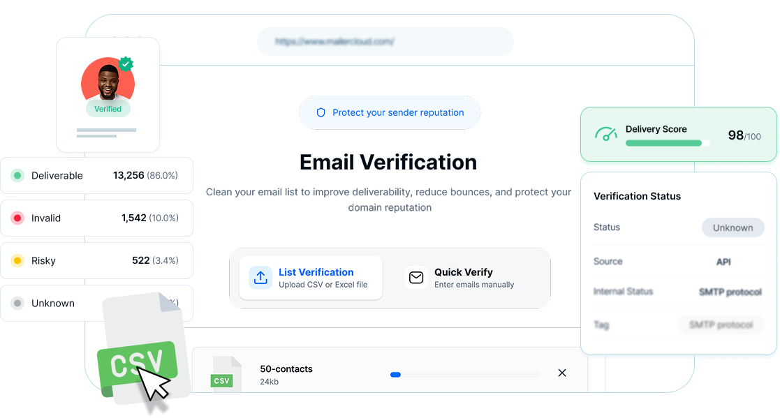 Email Verifier - Clean your email list before you send