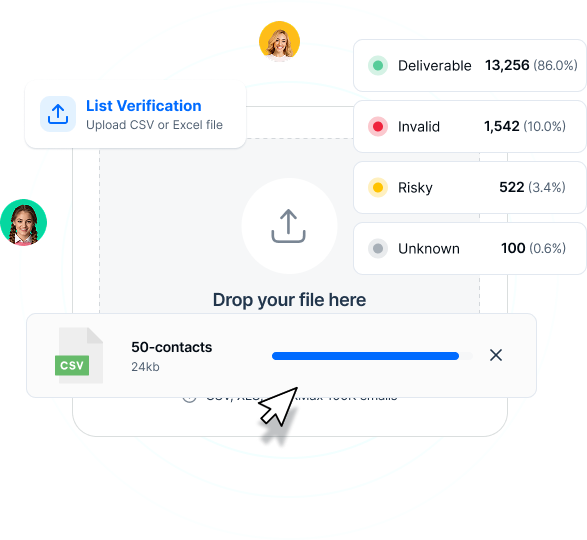 Bulk email list verification with CSV upload