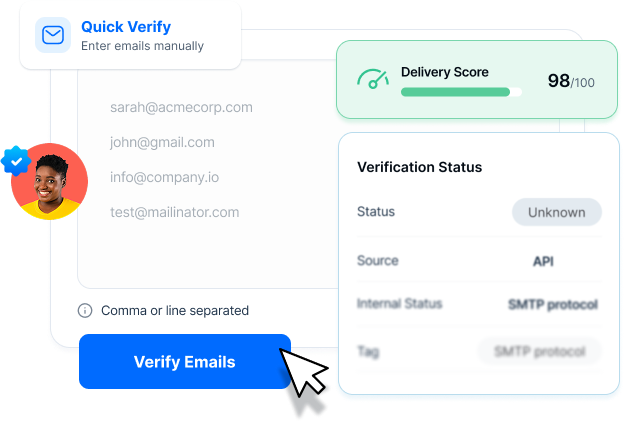 Quick verify individual email addresses