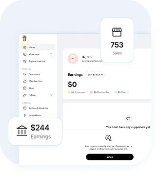 Buy Me a Coffee dashboard