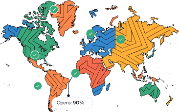 Deliver by timezone world map